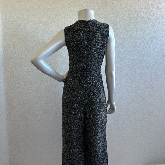 NWT ZARA Tweed Knit Sleeveless Plunge Cropped Wide Leg Jumpsuit - Picture 7 of 10